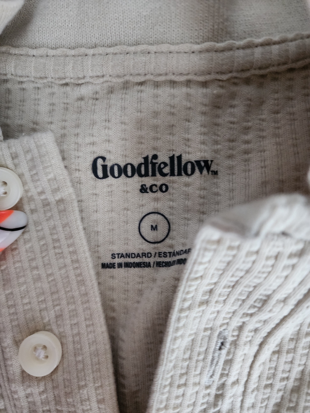 Goodfellow & Co Cream Waffle-Knit Polo - Picture 2 of 2
